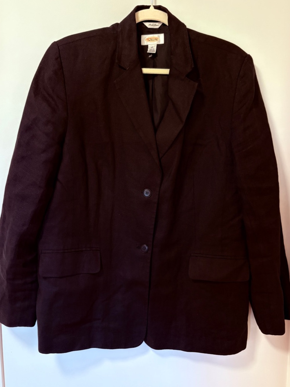 Talbots Black Irish Linen Blazer-Size 16 100% linen office summer business